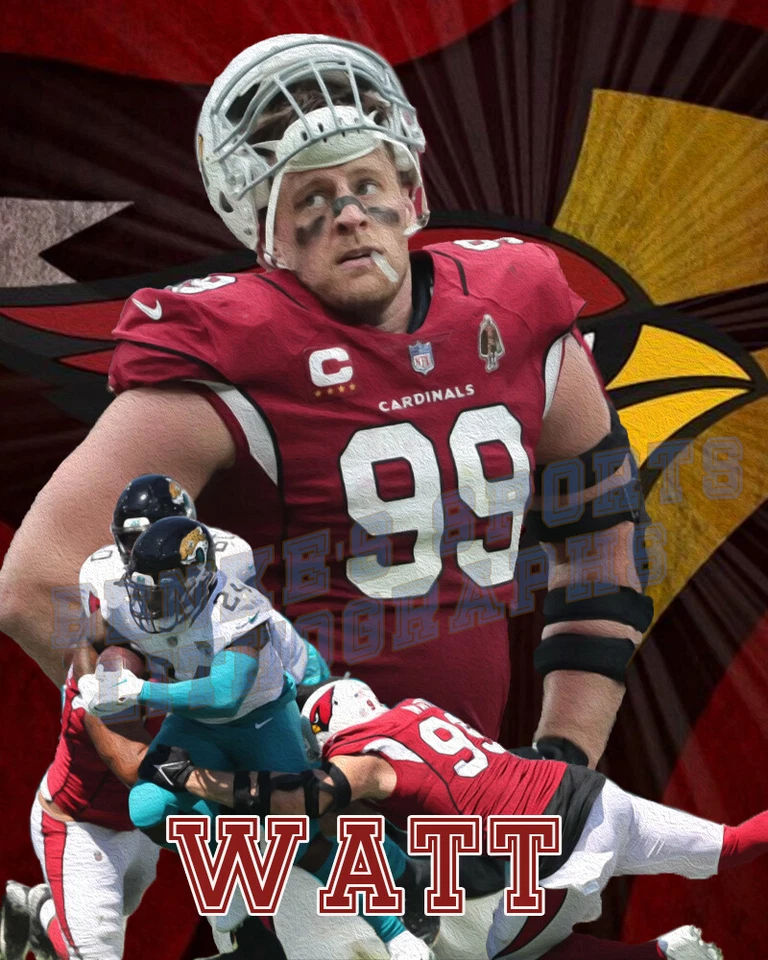 Arizona Cardinals Lithograph print of J J Watt 2021 - Image 1 of 1