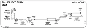 MARMITTA POSTERIORE PER HYUNDAI Getz 1.3i 12V/1.6i 16V Cat 2002/10/06 - Imagen 1 de 1