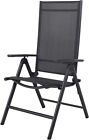 Chicreat Korfu Aluminium Folding Chair, Charcoal, 67 x 59 x 113cm