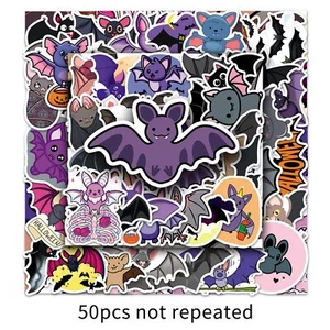 Hot 50pcs Pack of Cute Bat Halloween Stickers for Laptop/Water Bottle/Phone Case - Picture 1 of 6