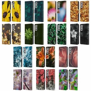 PLDESIGN FLOWERS AND LEAVES LEATHER BOOK WALLET CASE COVER FOR SAMSUNG PHONES 4 - Picture 1 of 20