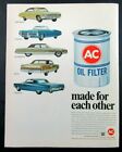 1967 AC OIL FILTERS Magazine Ad - Made For Each Other (General Motors)