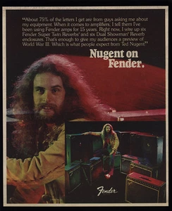 1978 TED NUGENT on FENDER Amplifiers VINTAGE AD - Picture 1 of 1