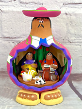 Vintage Miniature Mexican Folk Ar Huarachudo Pottery Clay Hand Painted