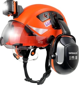 5-in-1 ANSI Safety Helmet Hard Hat w/ Visor Ear Muffs Headlamp Mount - NIB - Picture 1 of 9
