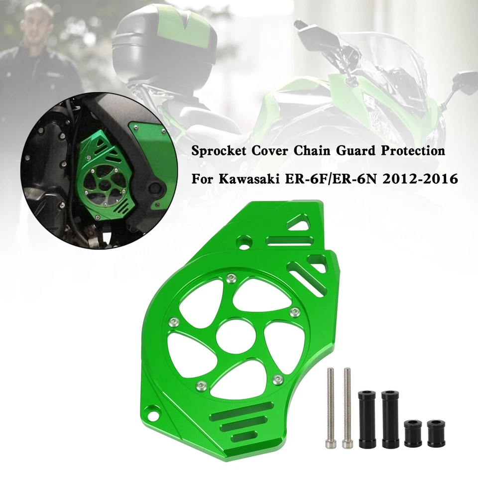Protector de cadena con cubierta de piñón para Kawasaki Ninja Vulcan 650 ER-6N verde Foto 1 de 4