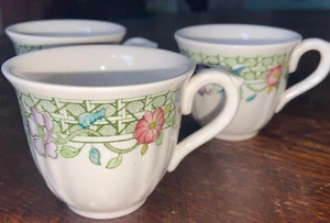 3 Mason’s English Country Garden Demitasse Cups Green Lattice Morning Glory - Picture 1 of 10
