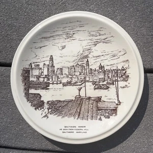 HUTZLER BROTHERS HISTORIC BALTIMORE MD PLATE BALTIMORE HARBOR - Picture 1 of 3