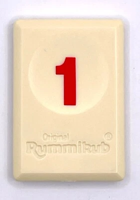 Rummikub Azulejo Rojo 1 Juego Pieza de Repuesto Número Suave Grabado Trasero Pressman Foto 1 de 2