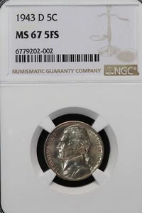 1943 D Jefferson Nickel NGC MS67 5FS  *DoubleJCoins* JL1100-70 - Picture 1 of 2