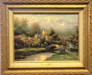 Thomas Kinkade "Lamplight Village" riproduzione, incorniciato edizione limitata classici - Foto 1 di 8