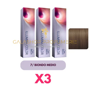 X3 Wella Illumina Color 7 Blonde Medium Color No Ammonia Hair Dye 3PZ - Picture 1 of 1
