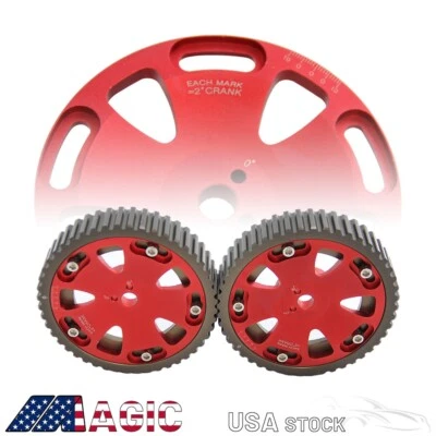 For Mitsubishi Lancer EVO 1-9 Eclipse DSM 4G63 2.0L 2PCS Cam Gears Pulley Kit RD - Image 1 of 4