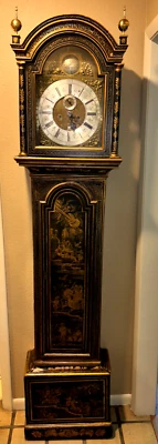 Tall Grandfather Clock George Voyce Monmouth Wales Antique 1700s Chinoiserie - Image 1 of 4