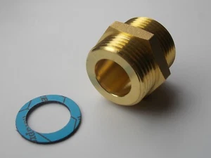 Fitting Doppelnippel 1" AG einseitig flachdichtend Solar Heizung Sanitär - Picture 1 of 2