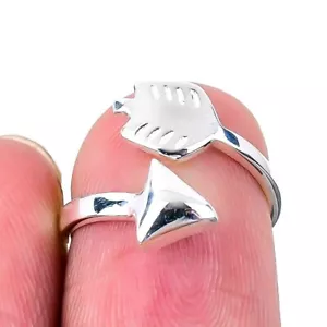 Cluster Ring Size 5 925 Solid Sterling Silver Handmade Indian Jewelry - Picture 1 of 7