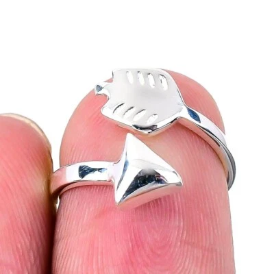 Cluster Ring Size 5 925 Solid Sterling Silver Handmade Indian Jewelry - Image 1 of 4