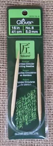 Clover Takumi Bamboo Circular Knitting Needle 16" #8/5mm - Picture 1 of 2