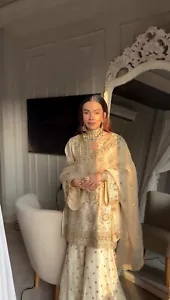SALWAR KAMEEZ PAKISTANISCH INDISCH HOCHZEIT PARTY KLEID BOLLYWOOD ANZUG SHARARARA - Bild 1 von 7