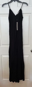 Mustard Seed Black Sleeveless Spaghetti Strap Maxi Dress Size Small NWT - Picture 1 of 7