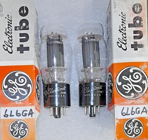 Pair 6L6GA GE same code Vacuum Tubes, TV-7D Tested - will combine shipping - Picture 1 of 3