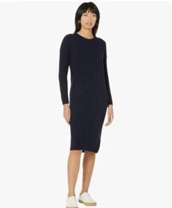 Madewell By J.Crew 2X Resourced Ribbed Midi Sweater Dress XXL Navy Blue EUC 126 - Picture 1 of 11