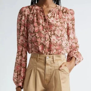 Veronica Beard Ashlynn 100% Seide Blumen Bluse Top 6 Boho Chic Workwear Feminin - Bild 1 von 8