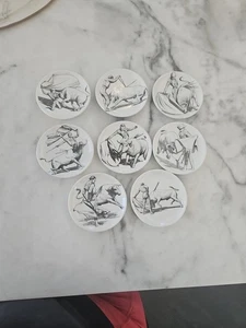 MCM 7 DE COLECCIÓN Piero Fornasetti RARO Tori & Toreri - Juego Completo Hecho en Italia - Imagen 1 de 6