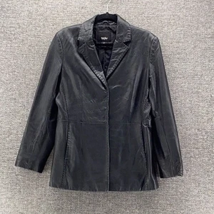 Vintage Mossimo Damen Blazer Jacke Größe S Leder 90er klassisch Business - Bild 1 von 13