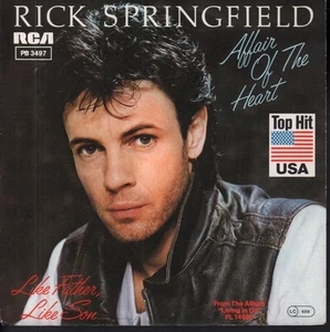 Rick Springfield Affair of the Heart 7" vinyl Germany Rca 1983 pic sleeve PB3497 - Picture 1 of 3