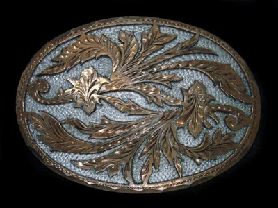 TC11152 VINTAGE AÑOS 70 **ORNAMENTAL FLORAL** HEBILLA DE CINTURÓN WESTERN & VAQUERO Foto 1 de 2