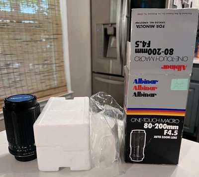 Albinar ADG MC Zoom Camera Lens 1:4.5-5.6 80-200mm Minolta M/MD Mount 35mm NEW - Image 1 of 4