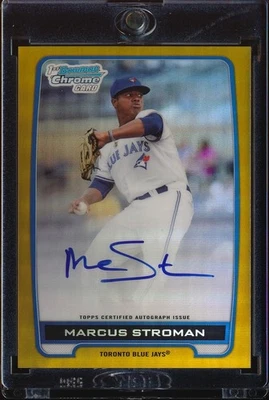 2012 BOWMAN CHROME DRAFT MARCUS STROMAN GOLD REFRACTOR REF AUTO AUTOGRAPH 47/50 - Image 1 of 2