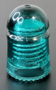 Read Vintage Brookfield Aqua Blue Green Glass Insulator 3.5"x2.25" - Picture 1 of 12