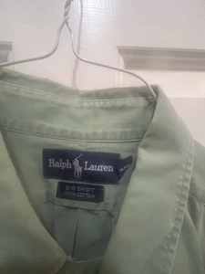 Size XL POLO RALPH LAUREN Men's KHAKI GREEN Cotton Big Dress Shirt Preppy - Picture 1 of 8