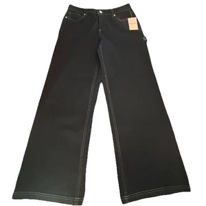New JUICY COUTURE Size 11/30 ABBOT Bedazzled Glitter Wide Leg Carpenter Jean - Picture 1 of 7
