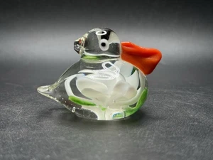 De colección Brukskunst Stavanger, Noruega por Fritjof Løken Pequeño Arte Vidrio Pájaro con Flor - Imagen 1 de 10