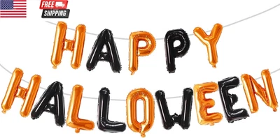 Feliz Halloween Globos Banner, Decoraciones Fiesta Halloween para Decoración Hogar Patio Foto 1 de 4