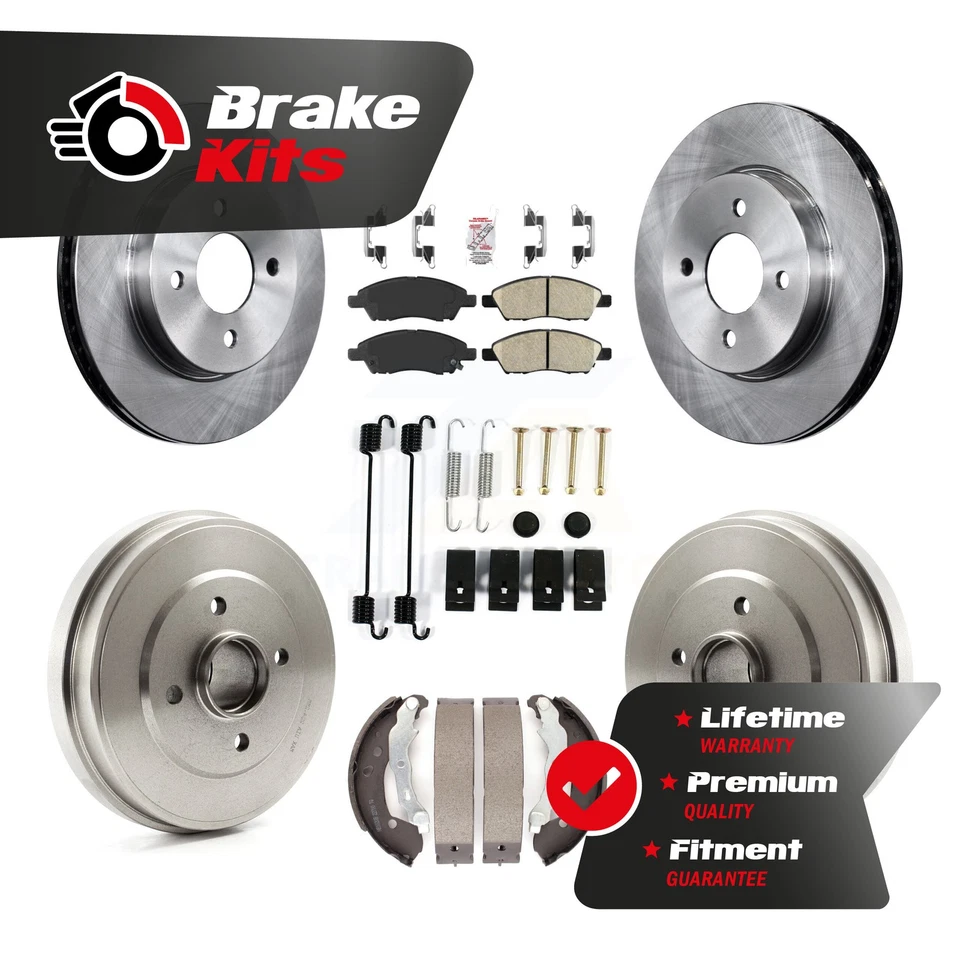 Front Rear Brake Rotor Ceramic Pad And Drum Kit (7Pc) For 2015-2019 Nissan Micra - Image 1 of 1
