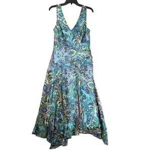 Maxi Vestido Evan-Picono Talla 14 Transparente Superposición Paisley Hada Sin Mangas Asimétrico - Imagen 1 de 6