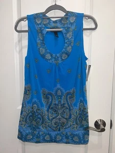Inc International Concepts Women’s Scoop Neck Sleeveless Blouse Size Large NWT - Picture 1 of 5