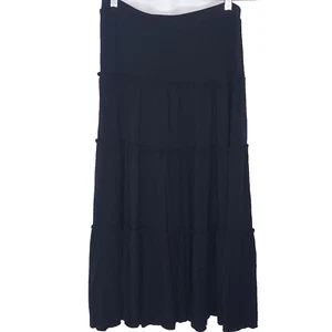 Black Tiered Skirt Whimsigoth Witchy Midi Maxi Dressbarn Size Small - Picture 1 of 9
