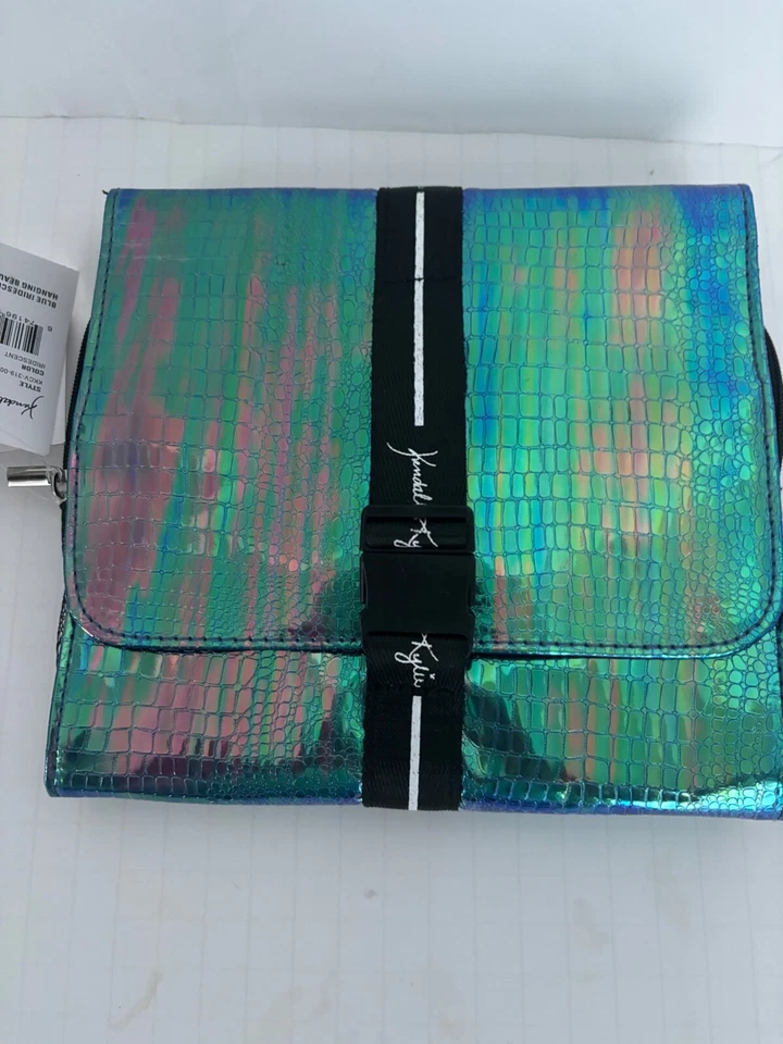 Kendall & Kylie Blue Iridescent Hanging Beauty Case