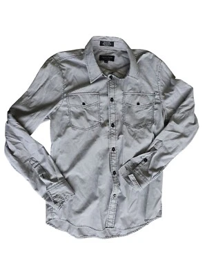 Eighty Eight Platinum Striped Button-Up Shirt With Snap Pockets - s - Image 1 of 4