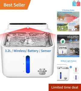 Eco-Friendly Battery Operated Cat Water Fountain - 108oz with Filter Reminder - Picture 1 of 9