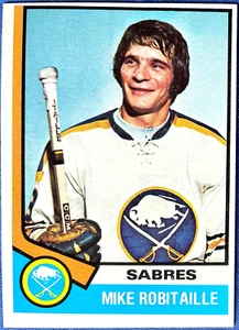 1974-75 Topps MIKE ROBITAILLE #159, Buffalo Sabres, NM-MT, Strong Borders! - Picture 1 of 3