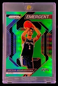 VICTOR WEMBANYAMA GREEN PRIZM RARE ROOKIE REFRACTOR SP Insert Holo - SPURS - Picture 1 of 9