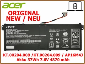 NEW Acer KT.00204.008 Original Akku 37Wh 7.6V 4870mAh AP16M4J BATTERY NEU ACER - Bild 1 von 2