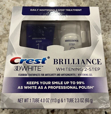 CREST 3D Brilliance Whitening 2 Step Anti cavity/gingivitis 4oz Kit Exp 04/25 - Image 1 of 4