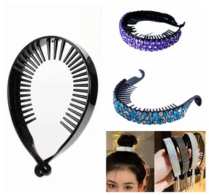 10 Pcs Black Plastic Twisted Ponytail Clip Holder Hair Claw 82mm Bun Maker - Picture 1 of 13